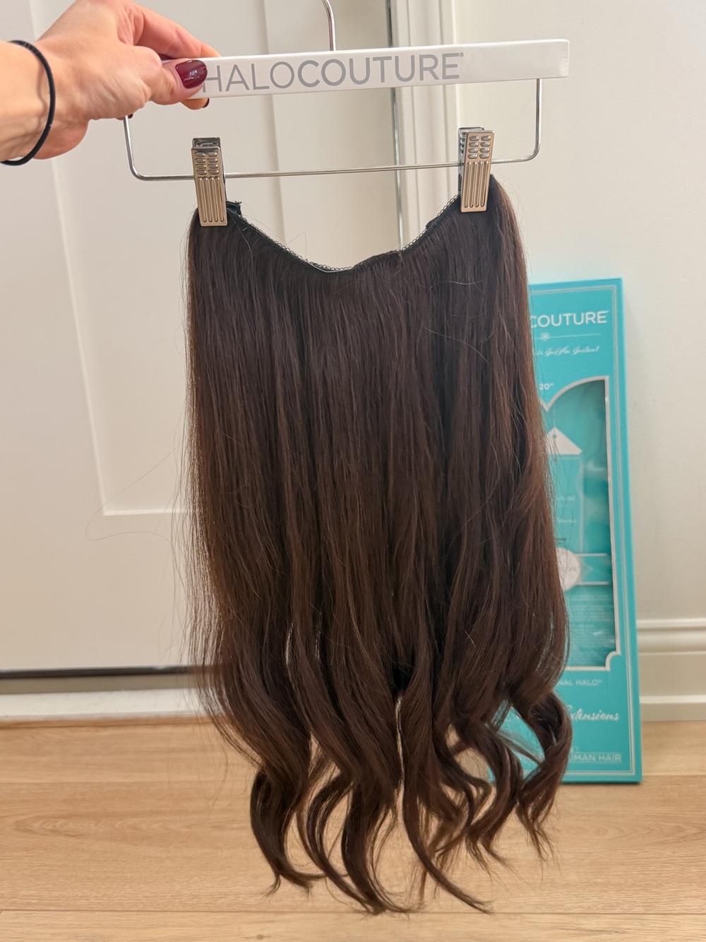 HALOCOUTURE Original Halo 20 Inch Remy Human Hair Extensions #2 Dark Brown